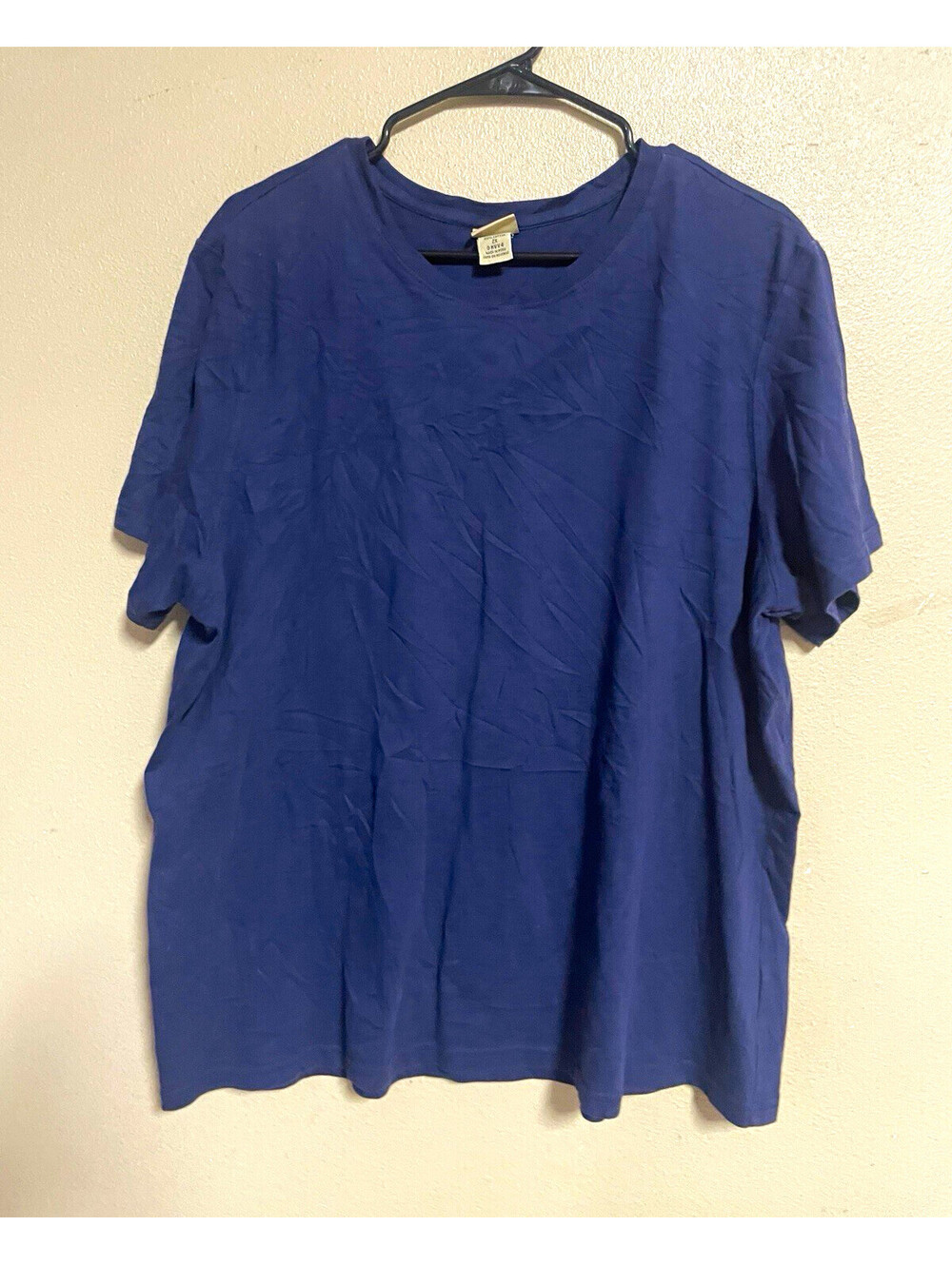 L.L.Bean womens Blue Solid Crew Neck Short Sleeve Cotton Knit tee 2x plus